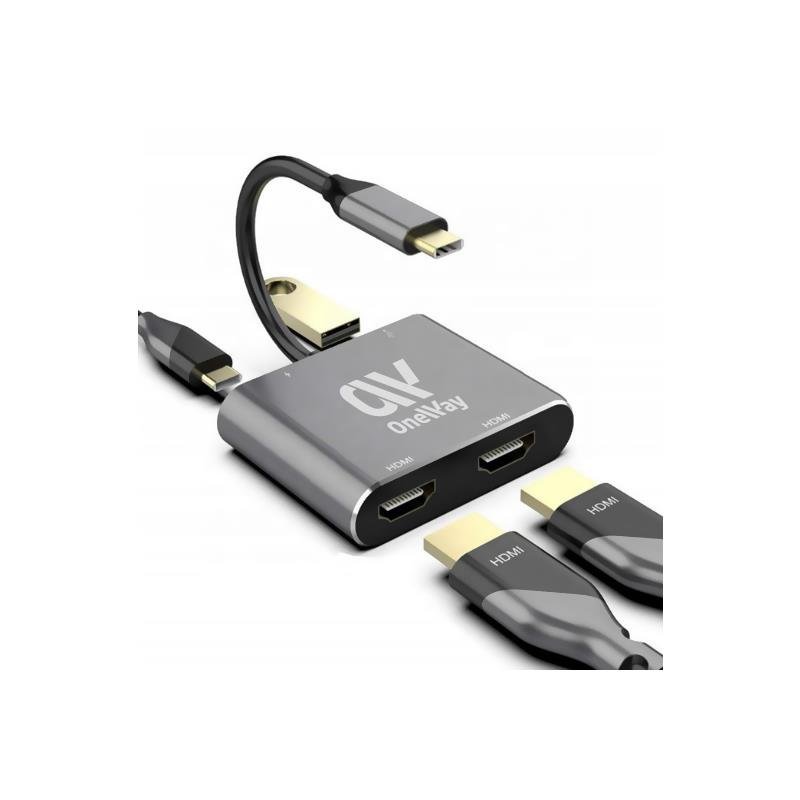 dock-hub-oneway-usb-c-5-en-1-x2hdmiusb-30usb-c-pd-silver