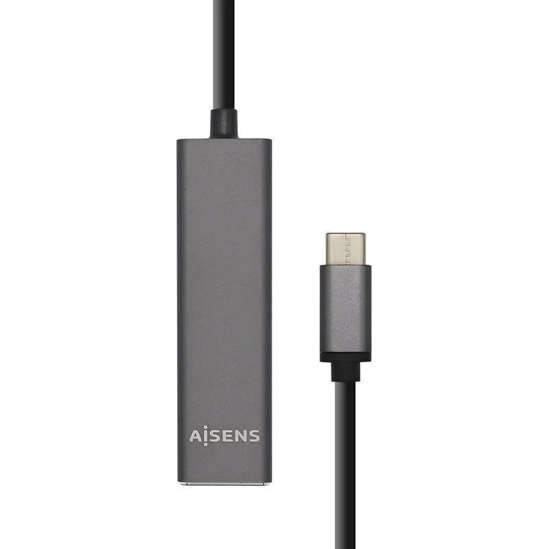 hub-usb-c-31-aisens-4-puertos-usb-a-30-15cm-grey