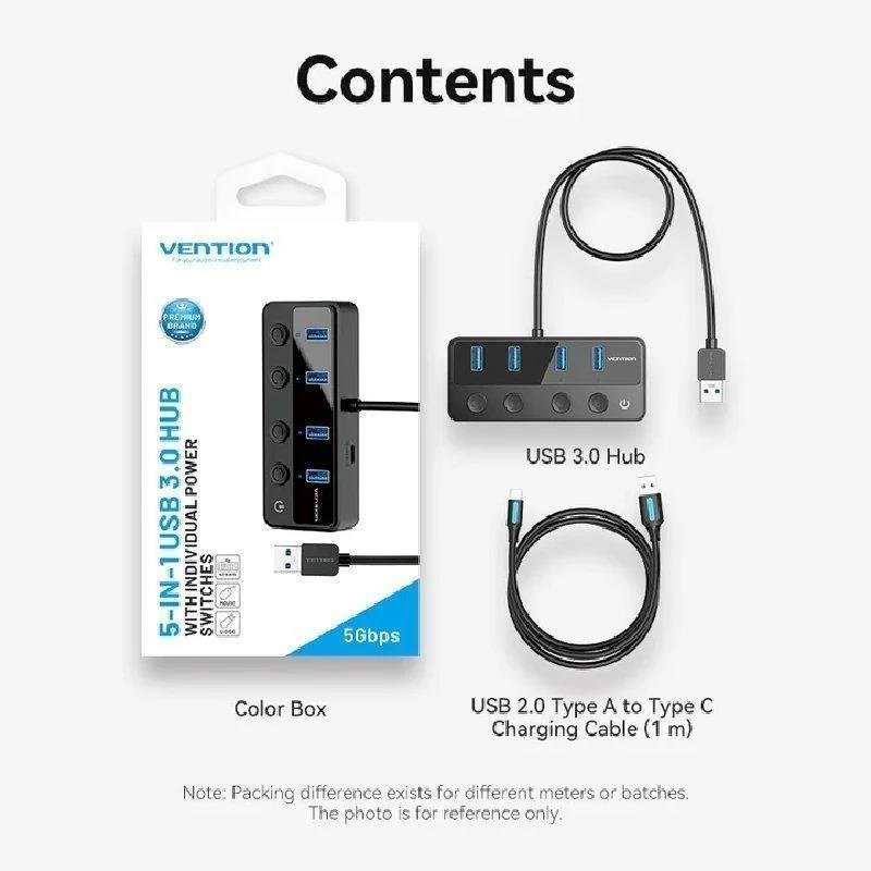 hub-usb-vention-4-puertos-usb-30-black-cable-usbm-usb-cm-1