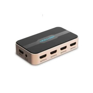 DUPLICADOR VENTION 4XHDMI HEMBRA - HDMI MACHO GOLD/BLACK