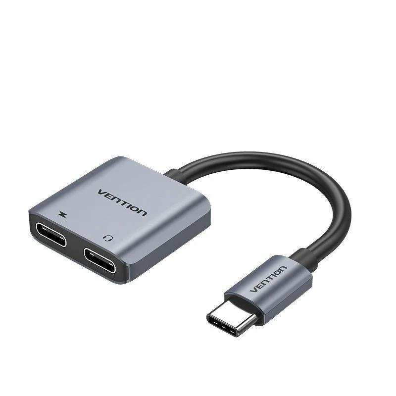 cable-conversor-vention-usb-cm-2x-usb-ch-audiocarga-grey