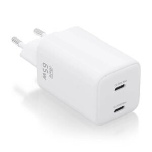 CARGADOR DE PARED AISENS GAN 2XUSB-C 65W WHITE