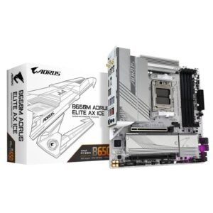 PLACA BASE GIGABYTE GA-B650M-AORUS ELITE AX ICE AM5 MATX 4XDDR5 WIFI HDMI DP WHITE
