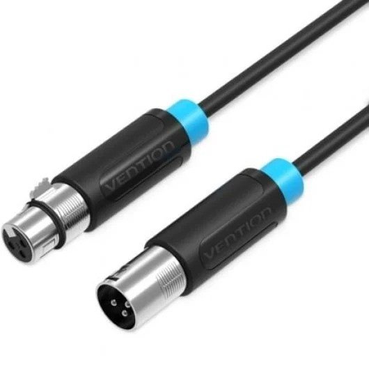 cable-estereo-vention-xlr-m-xlr-h-2m-black
