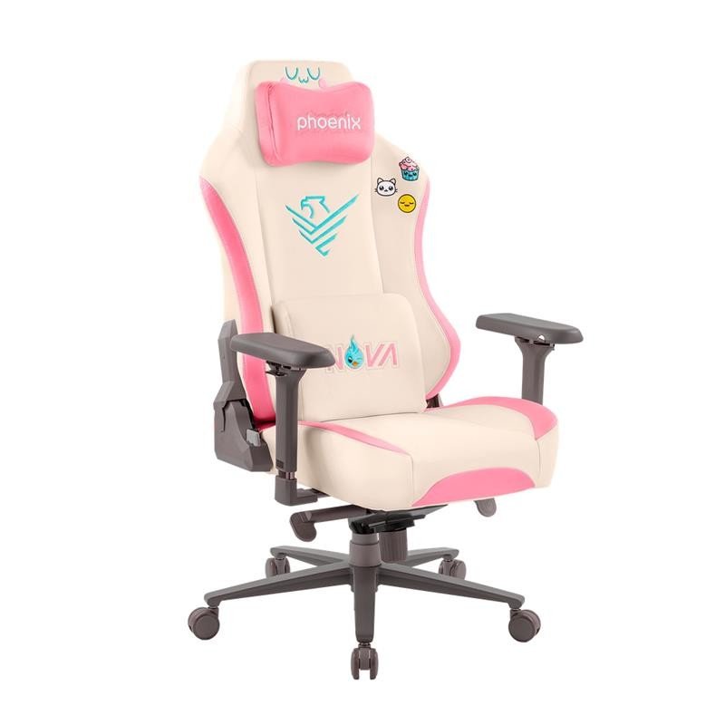 silla-gaming-phoenix-nova-cuero-cream-edition-whitepink-1