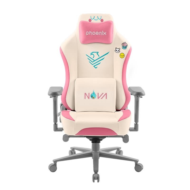silla-gaming-phoenix-nova-cuero-cream-edition-whitepink